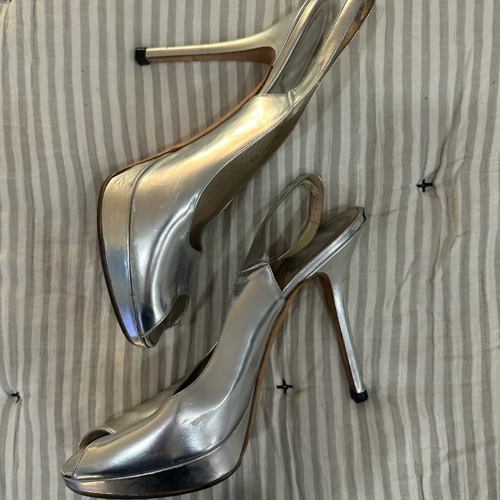 Christian Dior Silver Slingback